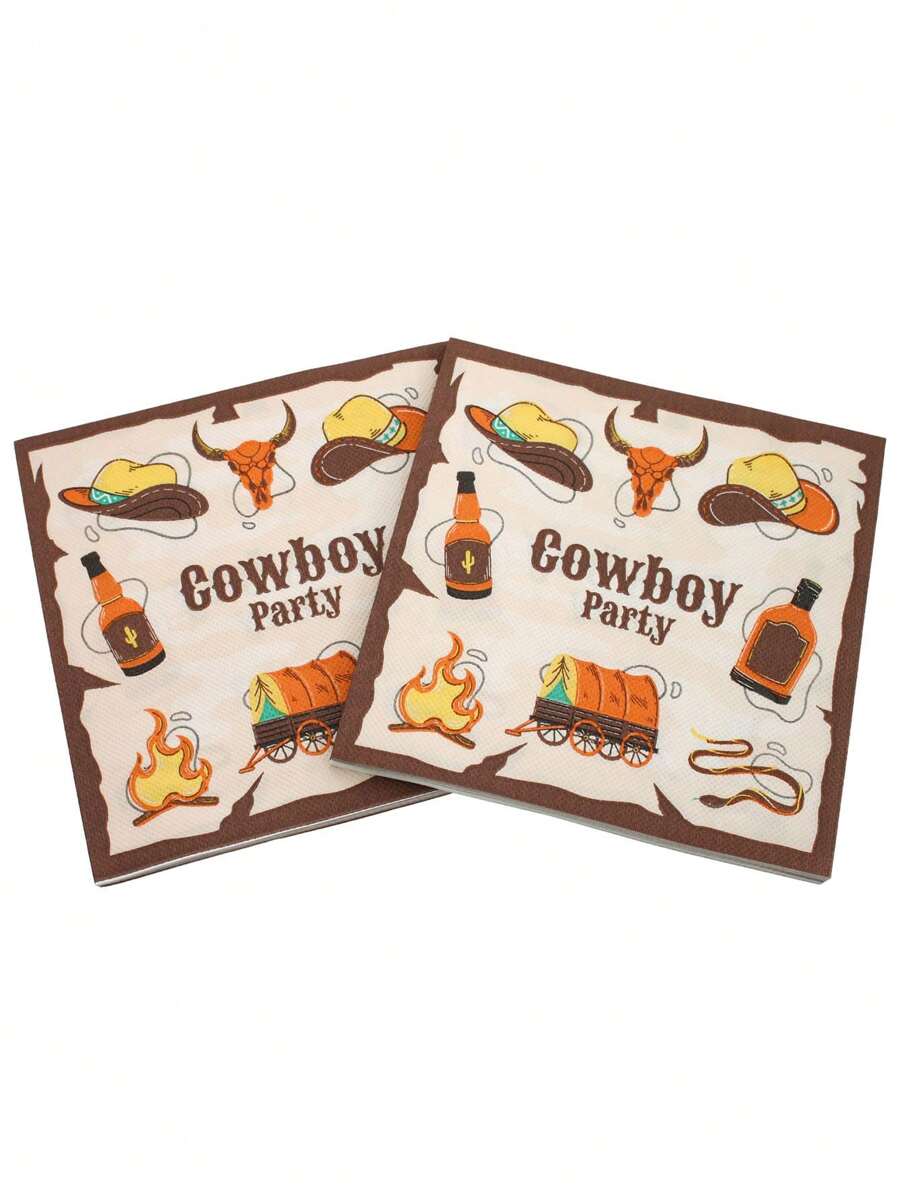 20pcs Calgary Stampede, Western Cowboy Themed Party Napkins, Birthday Themed, Sphenoid Butter
