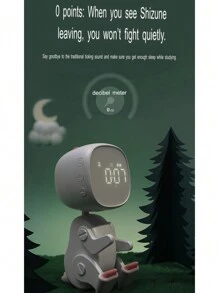 Pink Dinosaur Shaped Fun Alarm Clock With Multiple Functions+ 6 Alarm Tones+ Sound Control Time Reporting+ Indoor Temperature Display+ Sleep Assistant+ Ideal Gift For Girls - Green - View 6