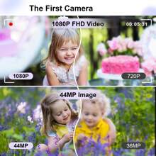 Cámara Digital, Cámara Compacta Fhd 1080p Con 44mp, Zoom De 16x Y Tarjeta Sd De 32gb, Cordón Y Cámara De Bolsillo Para Principiantes (morada)