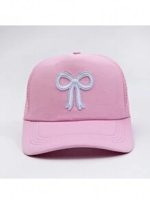 Street One Embroidered Logo Breathable Baseball Mesh Cap - Pink - View 10