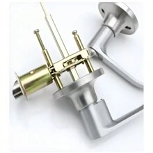 Cerradura Chapa De Manija De Cromo Acabado Espejo Mate De Níquel Satinado Puerta De Palanca Para Todo Tipo Puerta Madera Aluminio Corrediza de Recamara Principal Residencial Baño Cerradura Con Llave Cerrojo - Gris - Ver 7