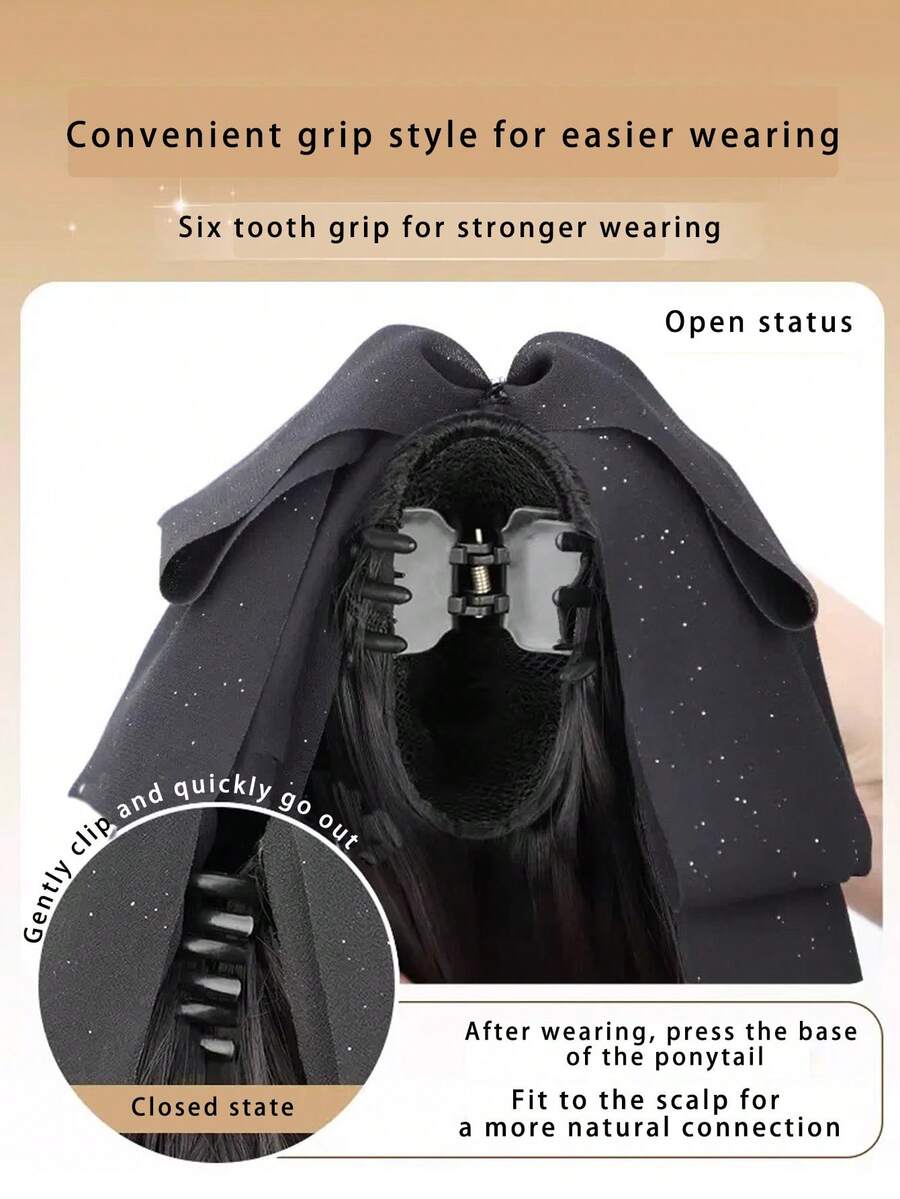 Ponytail Hair Extension Claw Clip For Women, Fall & Winter, Lower Hair