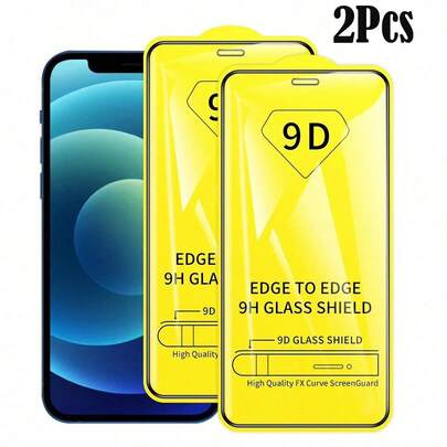 2 MICAS DE CRISTAL VIDRIO TEMPLADO COMPLETA 9D PARA IPHONE