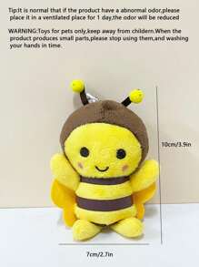 1 件蜜蜂设计宠物毛绒玩具可爱动物互动宠物狗牙齿清洁咀嚼玩具狗和猫玩具，互动宠物咀嚼玩具，女婴玩具，蜜蜂宝宝，青蛙泰迪熊 - 彩色 - 查看 2