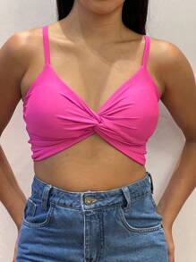 cropped detalhe trançado no busto com bojo suplex 2025 - Pink - Visão 4