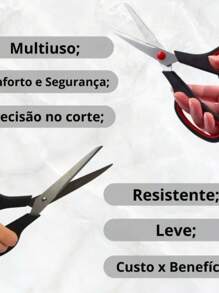 Kit 3 Tesouras Em Aço Inox Corte Costura Artesanato Domestico e profissional 5" 7" 7,5" - Damasco - Visão 2
