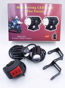 GLANBERT Conjunto De 2piezas Luces De Conducción Minis Universales Led, Luces Externas Led Modificadas, Faros De Motocicleta De Dos Colores Blancos Y Amarillos, Luces Led De Vehículo Todoterreno - Negro - Ver 14