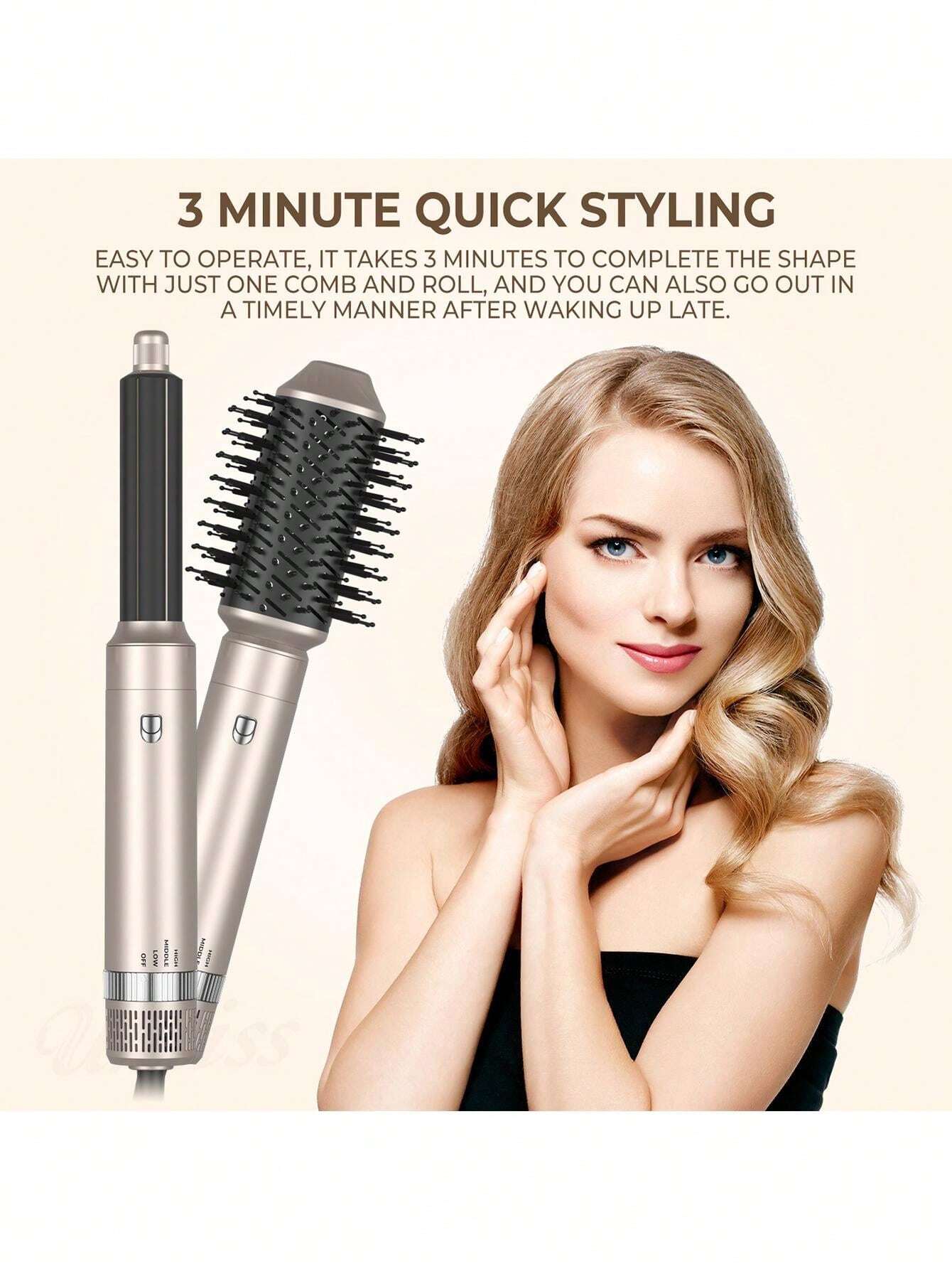 UKLISS 5In1 Multifunctional Home Hair Dryer Brush, Automatic Hair