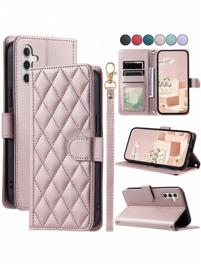 AWQUER 钱包式翻盖手机壳，兼容三星 Galaxy A37、A17、A07、A56、A36、A26、A16、A06、A55、A35、A25、A15、A05、A54、A34、A24、A14、A04、A73、A53、A33、A23、A13、A52、A32、A12、A71、A51、A21、A70、A50、A40、A30、A20、A20E、A10、S、A10E、S25FE、S25 Edge、S24、S23、S22、S21、S20 FE、S10、Note 20 Ultra、10 Plus、17 Air、16E、16、15、14、13、12 Mini、11 等机型。 Pro、X、XS Max