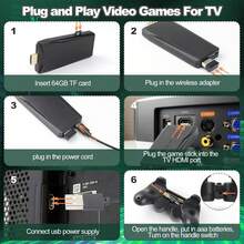 Consola de juegos retro - Palanca de juegos nostálgica - Palanca de juegos retro inalámbrica, videojuego para enchufar y jugar con 12,000+ juegos incorporados, salida compatible con 4K HDMI, 9 emuladores clásicos, con 2 controladores inalámbricos de 2.4G - Negro - Ver 9