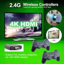 Consola de juegos retro - Palanca de juegos nostálgica - Palanca de juegos retro inalámbrica, videojuego para enchufar y jugar con 12,000+ juegos incorporados, salida compatible con 4K HDMI, 9 emuladores clásicos, con 2 controladores inalámbricos de 2.4G - Negro - Ver 8
