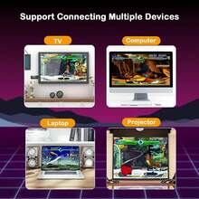 Consola de juegos retro - Palanca de juegos nostálgica - Palanca de juegos retro inalámbrica, videojuego para enchufar y jugar con 12,000+ juegos incorporados, salida compatible con 4K HDMI, 9 emuladores clásicos, con 2 controladores inalámbricos de 2.4G - Negro - Ver 5