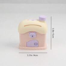 Hucha linda a prueba de derrames, caja de monedas de dibujos animados creativos, adorno DIY, viene con pegatinas aleatorias - Alcancía de oso de dibujos animados rosa - Ver 6
