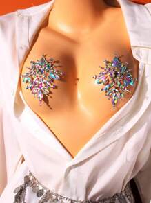 1 đôi Gợi cảm Lễ hội Nắp núm vú , Đóng vai Cơ thể Hình dán Đối với Của phụ nữ Cơ thể , Mặt Và Ngực Đồ trang trí Đồ trang sức - Nhiều màu - Xem 3