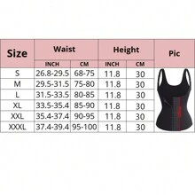 运动户外 1 件女式吸汗健身塑身背心，带 4 排钩，可调节桑拿健身背心，在运动和跑步时支撑腹部并塑造身体塑身衣腰部训练器紧身胸衣健身房配件 - 黑色 - 查看 5