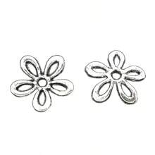 50入組11mm復古間隔珠金屬配件端瓣,古銀色花珠帽,用於珠寶diy手鍊項鍊製作 - Beads Caps - 查看 2