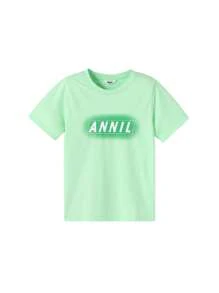 Annil 青少年/男童夏季休闲圆领短袖T恤 - 綠色 - 查看 1