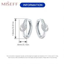 MISEFF Mới 1 Bông Tai Nữ Bạc 925 Tinh Tế Cổ Điển Đơn Giản Thanh Lịch Mỹ Trang Sức Nữ Tặng Quà Tặng Sinh Nhật Quà Tặng Ngày Của Mẹ - Bạc - Xem 10