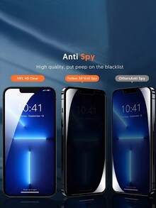 4入組lphone 14 11 12 13 15 Pro Maxmini防窺螢幕保護貼,lphone 15 鋼化玻璃保護貼 - 黑色 - 查看 5