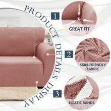 YSTYLE Stretch Sofa Cover 1/2/3/4 Seater, Sofa Cover Non-Slip With Armrest, Elastic Couch Cover Jacquard, Universal Sofa Cover Modern, Sofa Cover Dog Cat For Living Room - Pink - View 4