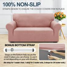 YSTYLE Stretch Sofa Cover 1/2/3/4 Seater, Sofa Cover Non-Slip With Armrest, Elastic Couch Cover Jacquard, Universal Sofa Cover Modern, Sofa Cover Dog Cat For Living Room - Pink - View 5