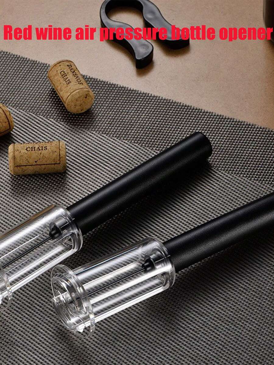 1入紅酒氣壓式開瓶器,針式開瓶器,塑料管,真空泵,壓力針氣壓式開瓶器 - 黑色 - 查看 1