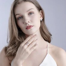 1只輕盈的925銀鑲嵌鑽石,奢華氣氛,簡約獨特設計,女士戒指 - 銀色 - 查看 6