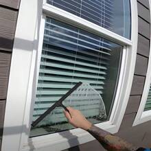 1PC Black Handheld Shower Squeegee With Hook, For Glass Window Bathroom Water Removal Scraper - Black - View 5