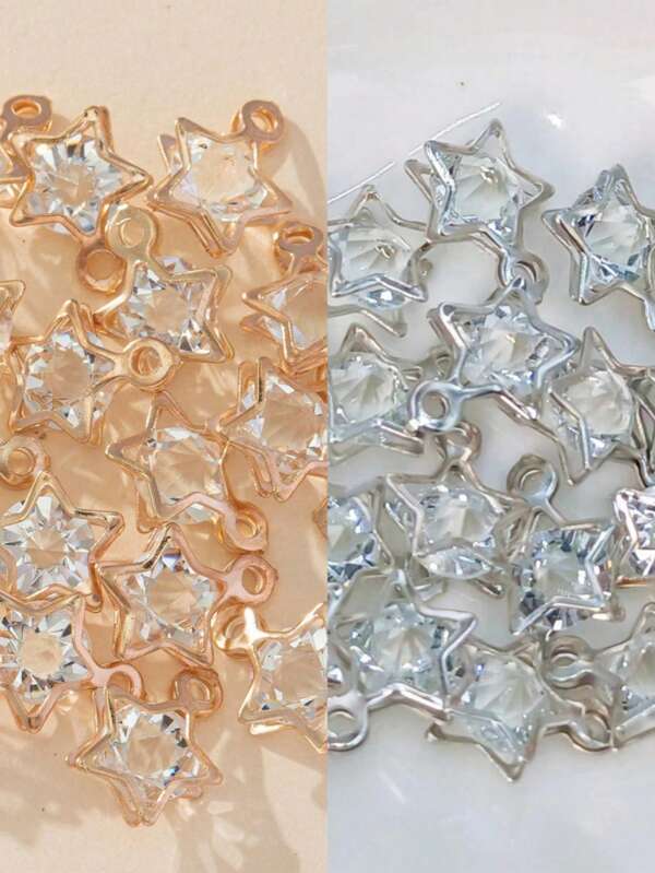 20入組/套水鑽星星DIY吊墜