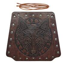 4入組中世紀維京文藝復興配件皮帶腰包和皮質臂甲,適用於cosplay服裝節日派對 - 棕色 - 查看 9