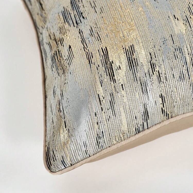 Unique Jacquard Fabric Pillowcase, Featuring Innovative Jacquard Craftsmanship That Presents Clear And Comfortable, Subtly Artistic Space Beauty To Highlight The Texture Of The Fabric. The Cushion Cover Is Suitable For Sofas, Beds, Cars, Seats, Window Seats, Double Sofas, Living Rooms, Bedrooms, Floors, Benches, Offices, Cafes And Other Unfilled Pillowcases. - Black Rice Gold - View 6