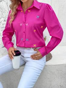 Women Blouses - Hot Pink - View 6