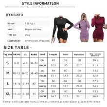 Vestido De Poliéster De Fiesta De Manga Larga Corta De Moda - Púrpura malva - Ver 2