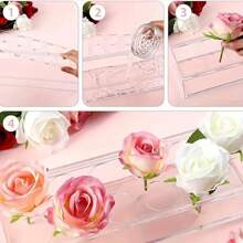 1pc Vaso de flores de acrílico transparente, peça central floral retangular para mesa de jantar, vaso decorativo retangular longo para casamentos, decoração de casa, vaso decorativo floral moderno para mesa de jantar, decoração de casamento, peça central, decoração de mesa, festa - Claro - Ver 9