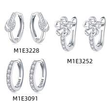 MISEFF Mới 1 Bông Tai Nữ Bạc 925 Tinh Tế Cổ Điển Đơn Giản Thanh Lịch Mỹ Trang Sức Nữ Tặng Quà Tặng Sinh Nhật Quà Tặng Ngày Của Mẹ - Bạc - Xem 1