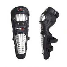 Equipo de protección para motocicleta PRO X, juego de 4 piezas de rodilleras y coderas de acero inoxidable para deportes de campo traviesa - Plateado - Ver 8
