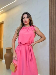 Women Dresses - Màu Hồng  San hô - Xem 4