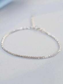 1 szt Modny Musujący Miedziany łańcuszek Minimalistyczny Damski Codziennie Dekoracyjny Bransoletki - Srebro - Zobacz 2