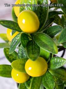 1 pot met kunstmatige potplanten, citroenboom, 24 cm hoog, met 12 vruchten, plastic kunstplanten, materialen, anti-oxidatie en snelle vervaging, moderne eenvoudige stijl - gebruikt voor huisdecoratie, vaasbloemstuk, bruiloftsdecoratie, restaurantdecoratie, feest Decoratie, woonkamerdecoratie, slaapkamerdecoratie, doe-het-zelf muur, kantoordecoratie. - Geel - Bekijken 6