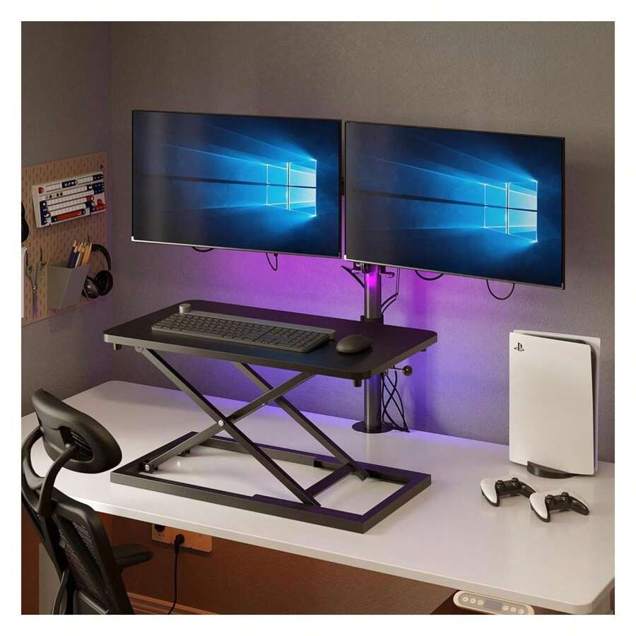 Debao Black Small Single 24 Inch Scissors Lift Keyboard And Mouse Riser