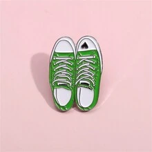 Giày Xanh Men Chân Ngộ nghĩnh Trái Tim Đen Ve Áo Huy Hiệu Thổ Cẩm Quần Áo Ba Lô Cảm Hứng Món Quà Trang Sức Cho Bạn Bè - màu xanh lá - Xem 5