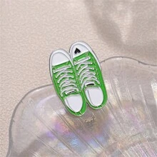 Giày Xanh Men Chân Ngộ nghĩnh Trái Tim Đen Ve Áo Huy Hiệu Thổ Cẩm Quần Áo Ba Lô Cảm Hứng Món Quà Trang Sức Cho Bạn Bè - màu xanh lá - Xem 4