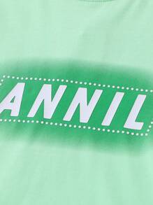 Annil 青少年/男童夏季休闲圆领短袖T恤 - 綠色 - 查看 4