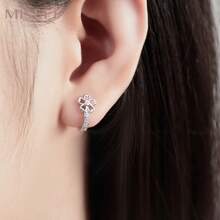 MISEFF Mới 1 Bông Tai Nữ Bạc 925 Tinh Tế Cổ Điển Đơn Giản Thanh Lịch Mỹ Trang Sức Nữ Tặng Quà Tặng Sinh Nhật Quà Tặng Ngày Của Mẹ - Bạc - Xem 6