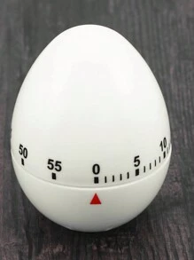 Egg Timer Kitchen Mechanical Countdown Timer Cute Egg Shaped Manual Timing Alarm Clock Cooking Baking Classroom Rotating Reminder (White) - White - View 1
