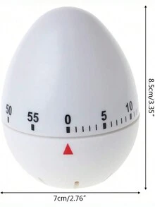 Egg Timer Kitchen Mechanical Countdown Timer Cute Egg Shaped Manual Timing Alarm Clock Cooking Baking Classroom Rotating Reminder (White) - White - View 9