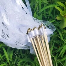 50/20pcs Ribbon Wands Fairy Sticks Wedding Twirling Lace Streamers With Bell Party Cheering Prop Favor For Wedding