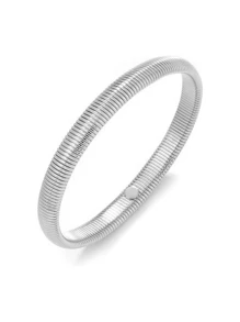 1pc 18K Gold Plated Elastic Vintage Thick Minimalist High-End Striped Bangle Bracelet, Gift For Women, Party Style, Ins Style, Women's Jewelry, Bohemian Style, Delicate Gift, Elegant Bracelet, Stainless Steel Gold Bracelet