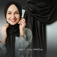 1pc Women's Solid Color Jersey Hijab Scarf, Various Sizes Available Headband For Abaya Women Veil