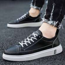 Zapatos deportivos casuales Negros transpirables para hombres con cordón frontal.Zapatos deportivos casuales minimalistas y elegantes Calzado Deportivo Clásico Cómodos Tenis deportivos para hombre, elegantes y cómodos, para caminar y correr a la moda, calzado deportivo con cordones,manalapin Sneakers Para CasualesHombres Zapatillas deportivas de color combinado con cordón delantero deportivo exterior - Negro - Ver 7